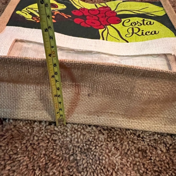 Costa Rica Save The Earth Frog Red Berry Jute Bag - Picture 2 of 8